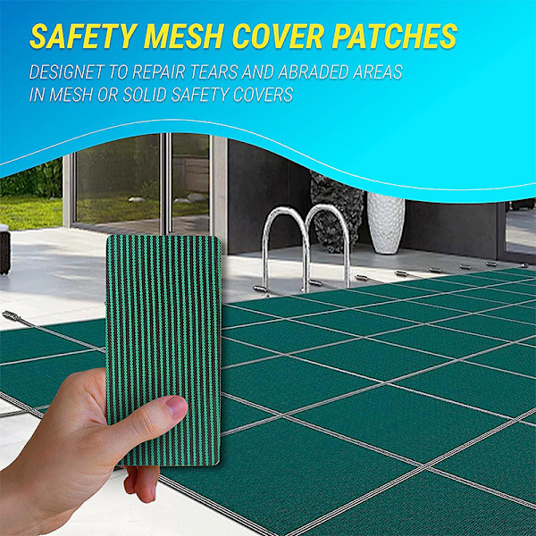 10*20cm: 3 stk. pool cover-lapper til reparation af swimmingpool-sikringsnet, selvklæbende reparationskit, pool cover-lapper
