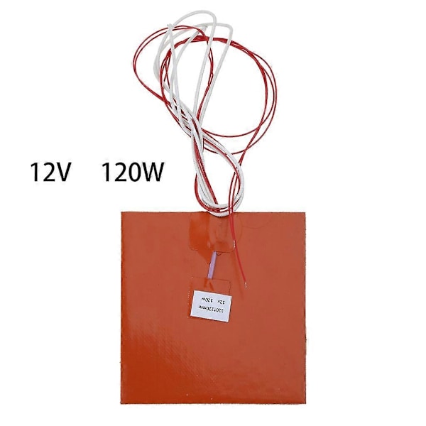 3D-skrivarvärmeplatta i silikon 120x120 mm Uppvärmningsplatta 12V 120W Uppvärmd säng för skrivare