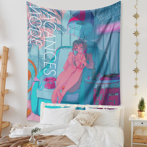 Wekity Anime Tapestry Æstetisk Kunst Hjem Baggrundstof Dekoration Gave Boho Tapestry til Stue Soveværelse Dekoration (614-21, 39 X 59 tommer)