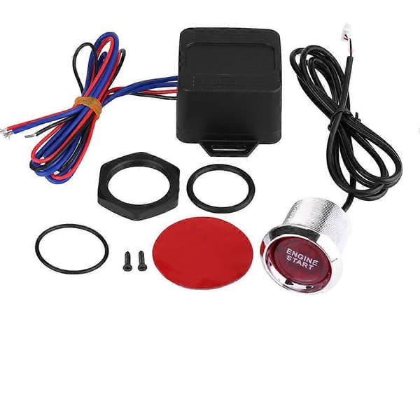Universal 12V Bilmotor Startknapp Startknapp Tändning Röd LED