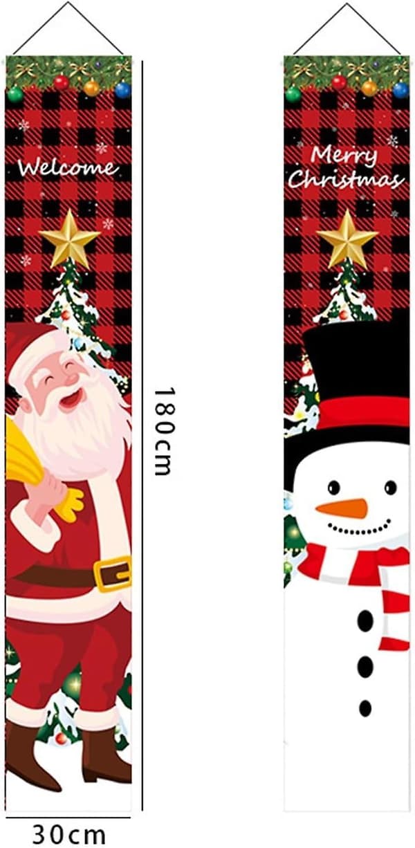 Julevers, Juledekorasjonsbanner, Julepynt til verandaen, Vinterferiedekorasjon