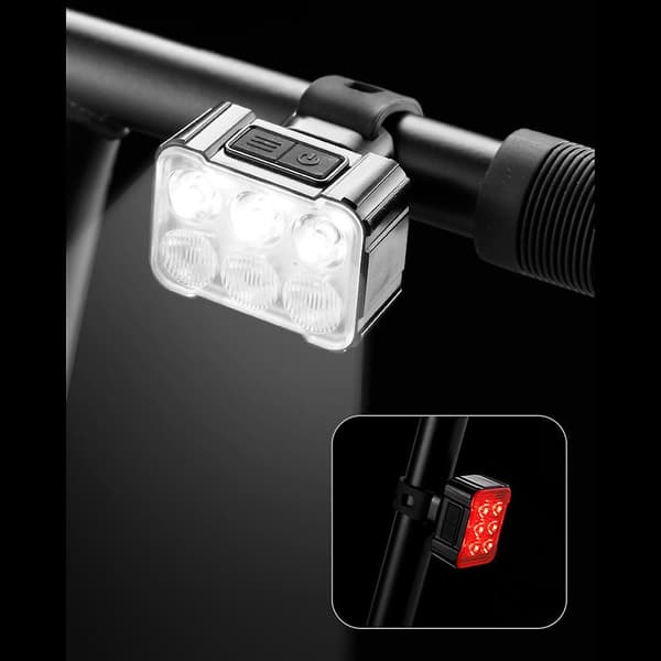 Baklykt for sykkel, stor vidvinkeldesign, LED, flere moduser