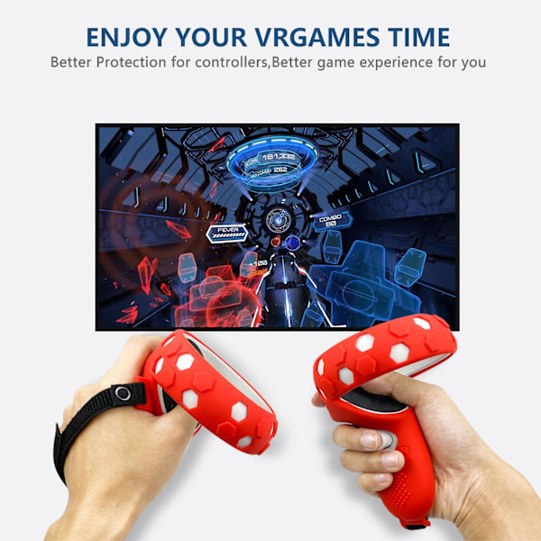 VR Controller Greb Beskyttelsesetui til Meta Quest 3, Blød Silikon Controller Beskytter til Oculus Quest 3 Controllers Greb