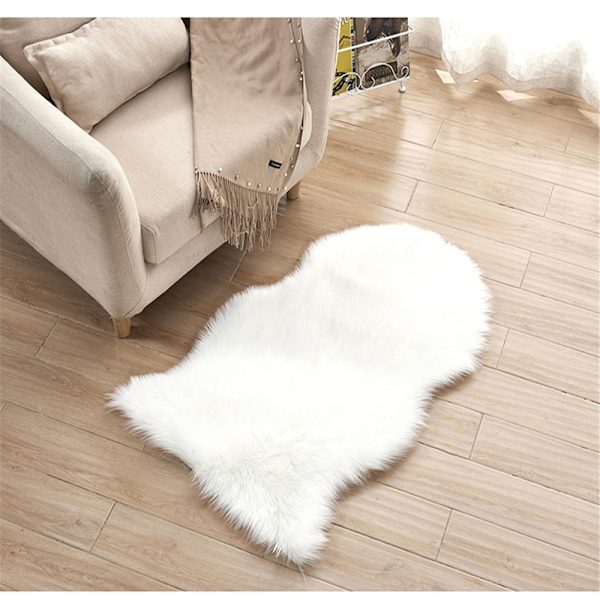 Imitation ull soffa matta golvmatta hel fårskinn ull kudde fönsterbräda matta vardagsrum sovrum lång ullfilt 60X90CM
