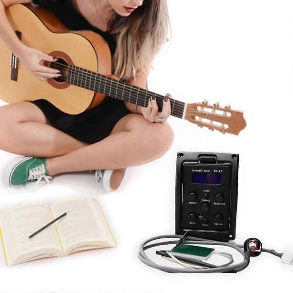 Pickup-tuner, volumkontroll, pickups, akustisk gitarforforsterker, EQ, equalizer