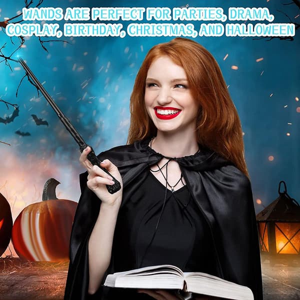 10 Stykker Trylleformularer Lydende Lysende Legetøjsstav Tryllestav Til Cosplay Party Kostume (sort)