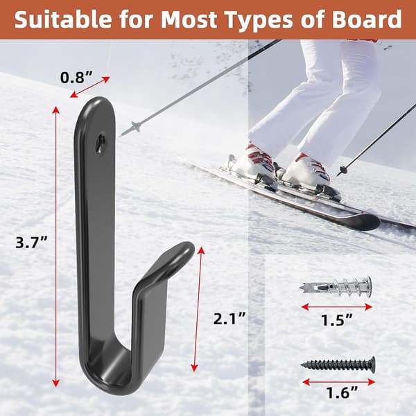 Vandrette Snowboard Vægmonteringsklips, Snowboard Stativ Vægmontering, Snowboard Montering Opbevaring, Snowboard Display Vægmontering