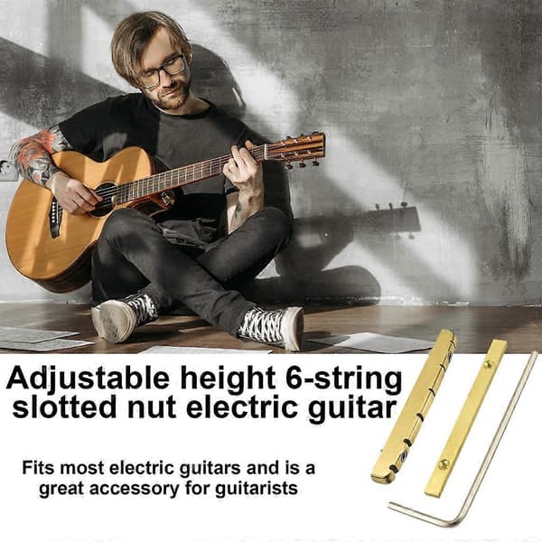 Elektrisk Gitar Brass Bridge Nut Utskifting Justerbare Bells Brass Nut