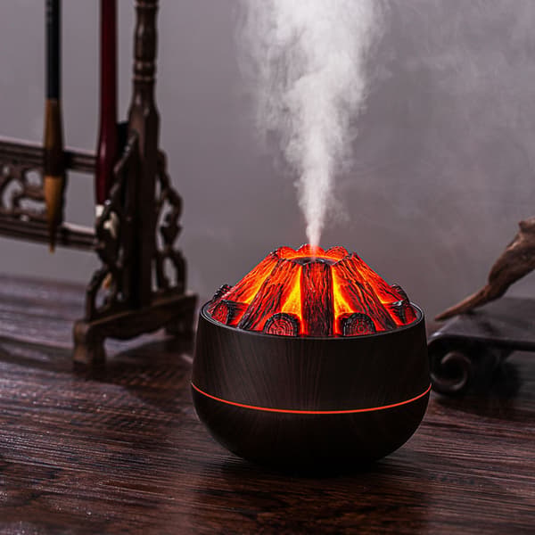 Aromadiffuser, nattlys-luftfukter for hjemmet, kull-trekornet aromadiffuser, automatisk spraydiffuser for eteriske oljer Dark wood grain