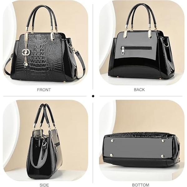 Dame Medium Håndtasker Dame Håndtasker Mode Tote Tasker Krokodille Læder Skuldertasker Laklæder Håndtasker Crossbody Tasker