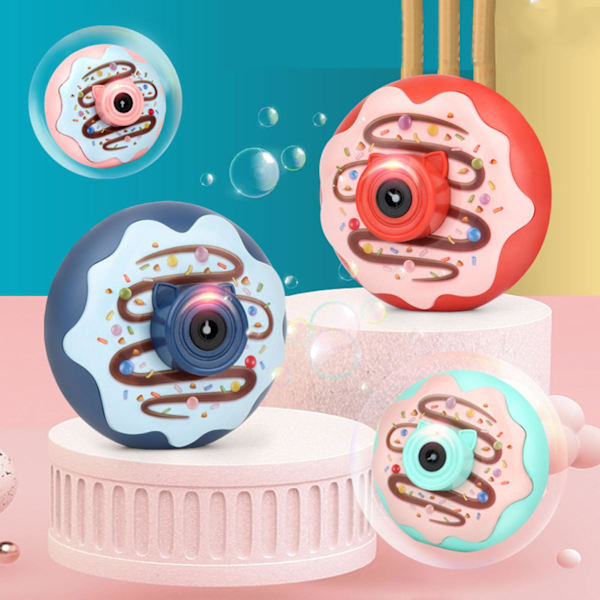 Bubbelmaskin Donuts Design Elektrisk Leksak för Barn Automatisk Ljus och Musikeffekt för Utomhus