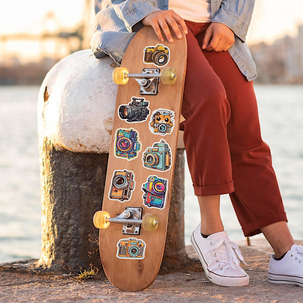50 stk. Vintage Kamera Stickers Selvklæbende DIY Telefon Cover Kop Bagage Skateboard Laptop Scrapbog Graffiti Decal Kit