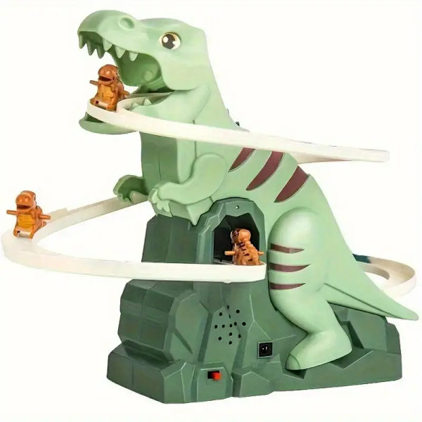 Dinosaur Klatreslide Legetøj, Parret Med 3 Dinosaur Biler, Dinosaur Tema Spiloplevelse For Lille Udforsker