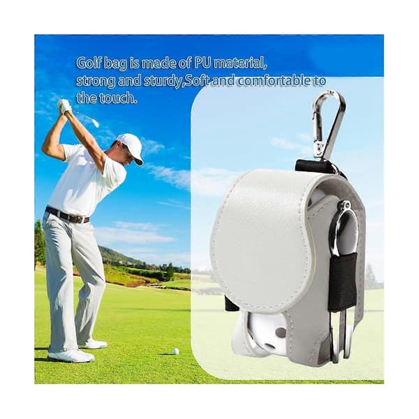 2 stk. Golf Tee Taske Boldpose Mini Læder Golfbold Opbevaringstaske Holder Hold Golf Opbevaringstilbehør-B