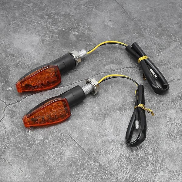 2 stk. Motorcykel 14LED Blinklys Styrelampe Indikator Tilbehør Passer til Yamaha Gul Linse