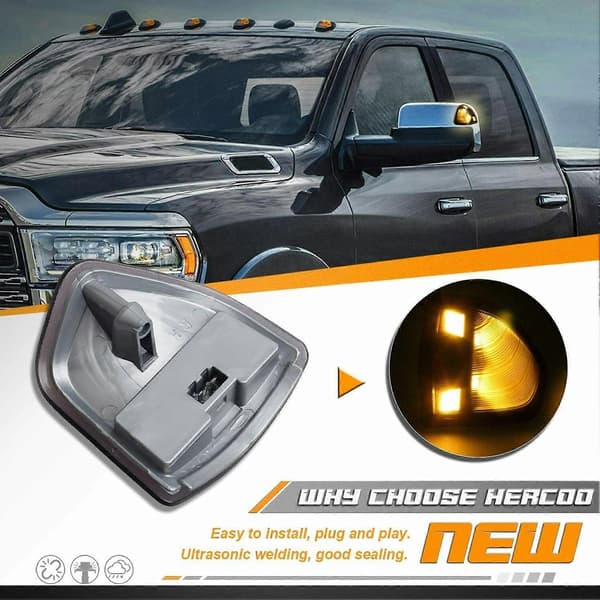Par Spejl Blinklys 68302828AA Udskiftning til Dodge Ram 1500 2500 3500 4500 5500 Transparent