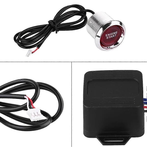 Universal 12V Bilmotor Startknapp Startknapp Tändning Röd LED