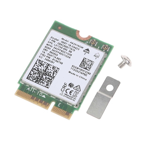 AX201NGW NGFF til M.2 til Key E Trådløst WiFi 6 Netværkskort 2.4 /5G 802.11ac ax Bluetooth-kompatibel 5.0 Dobbelt bånds Wifi