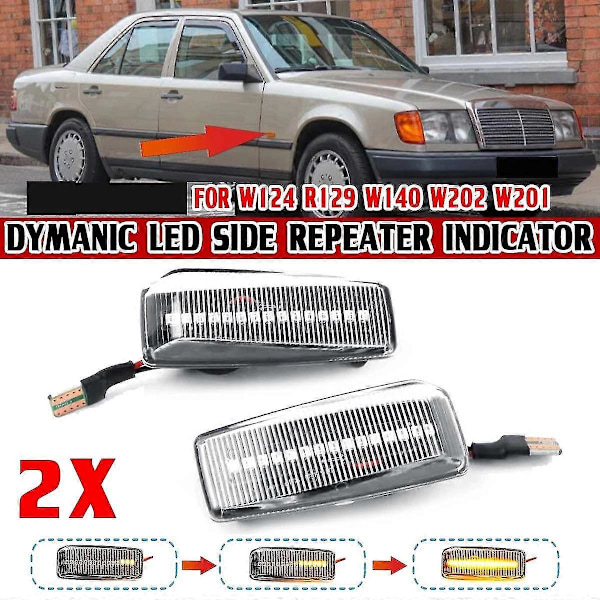 Dynamiska Sidomarkörlampor Blinkers för C E S Sl Klass W201 190 W202 W124 W140 R129