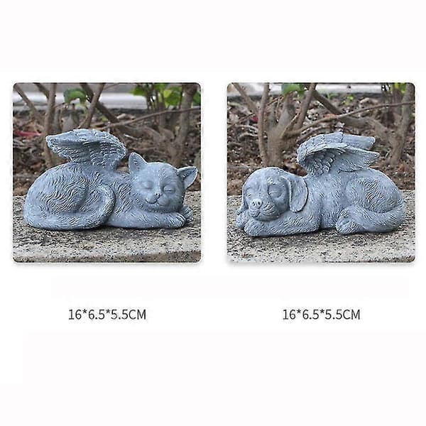 Husdyrsmindesmærke Gravsted Harpiks Engel Hund & Kat Monument Innovativ Husdyrs Tribut Statue Sød Sovende