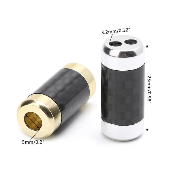 Sort/Guld/Sølv HiFi Kulfiber Y-Splitter 1 Til 2 Højttaler RCA Kabel o