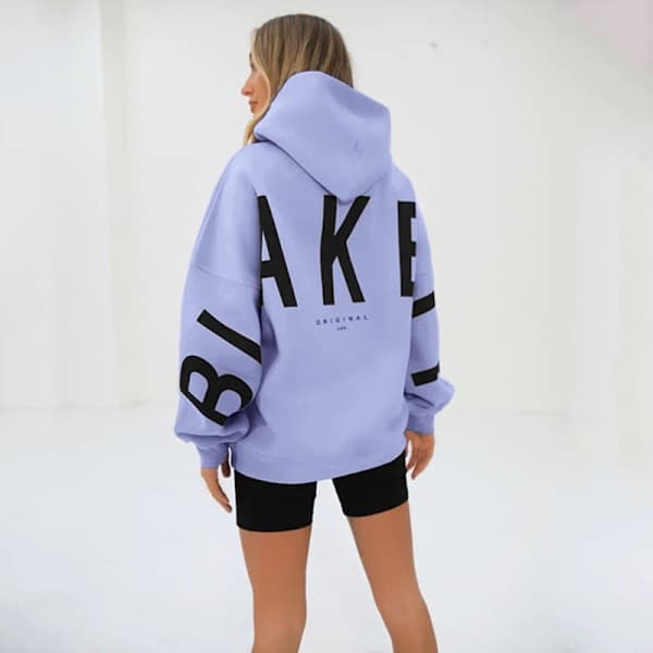 Blakely Hoodies - Langermet hettegenser for kvinner, pullovere, lette, avslappede topper lys lilla m