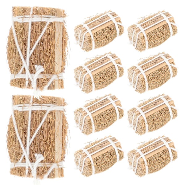 10 st Mini Dockhus Höbal Ornament Mini Hö Dekoration Höbal Miniatyrmodell