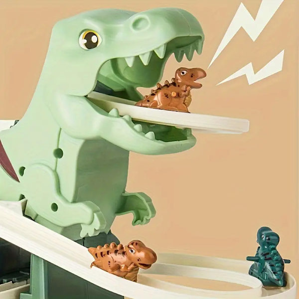 Dinosaur Klatreslide Legetøj, Parret Med 3 Dinosaur Biler, Dinosaur Tema Spiloplevelse For Lille Udforsker