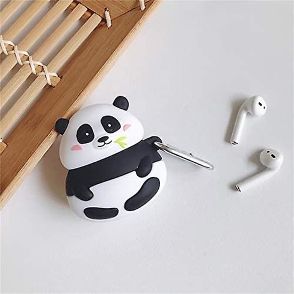 Airpods-fodral, Super Söt Kreativ Rolig Fet Sittande Panda som Äter Bambu Airpods-fodral, Underbar Djurstil Mjuk Silikon Skyddshud för Airpods1&