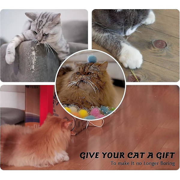 20 stk 1,5 tommer Nye Generasjon Ekstra Store Kattens Favoritt Chase Glitter Ball Leke Glitrende Pom Pom Baller