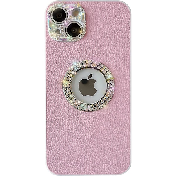 Luxury Diamond Logo Window Logo View Crystal Bling Glitter Leather Camera Lens Protection Soft Iphone Case For Women Girls (pink,iphone Xs Max)