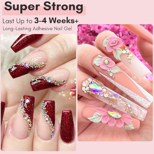 Nagelkonst strasslim 30g, superklistrigt ädelstensnagellim, nagelkonst strass kristall ädelstenslim