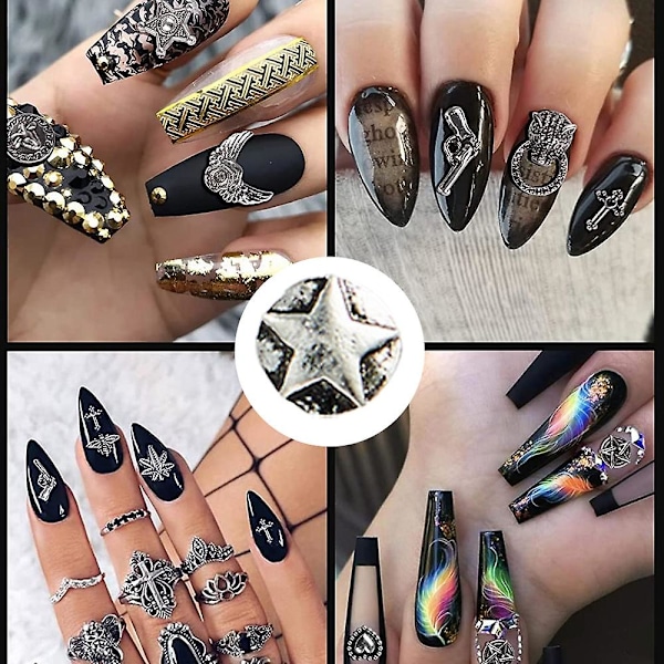 50 kpl Kynsilakkatarvikkeita Punk Metal Vintage Niitit -b2040 Meikki