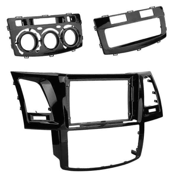 2DIN Bilstereo Radio Facia Sort Audio Panel Bezel Udskiftning til Hilux 20092015