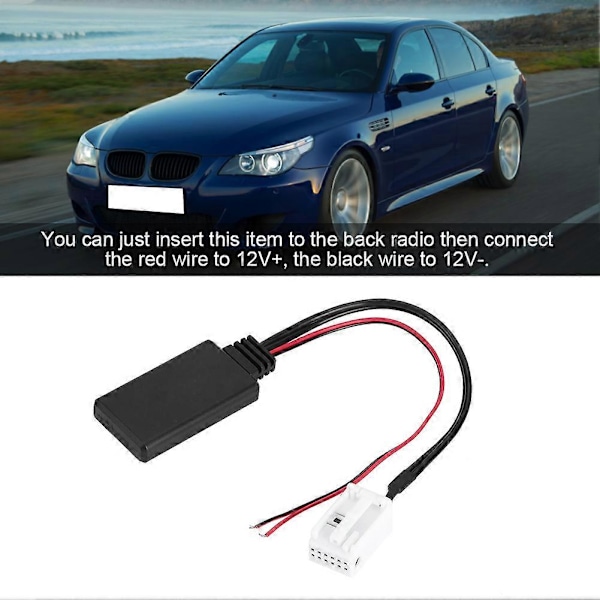 12-polet lydkabel til Bluetooth-aux-adaptertilbehør  Passer til E60 E61 E63 04-10