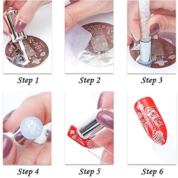 2 stk Neglekunst Dobbelt Hode Silikon Stempel Akryl-pnsk-11-04make Up