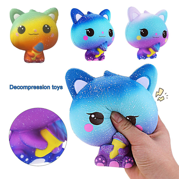 Squeeze Legetøj Fleksibel Stressaflastende Multifarvet Squishy Kat Dekompression Legetøj Børnelegetøj