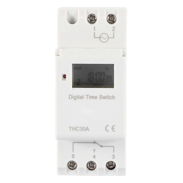 THC 30A Digital Timer Switch Programmerbar Elektronisk Tidskontrolswitch (220V)