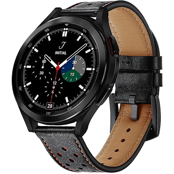 Læderrem Kompatibel med Samsung Galaxy Watch 4 Rem, 20mm Læderurremme til Galaxy Watch 4 40mm 44mm, Galaxy Watch4 Classic 46mm Classic 42m