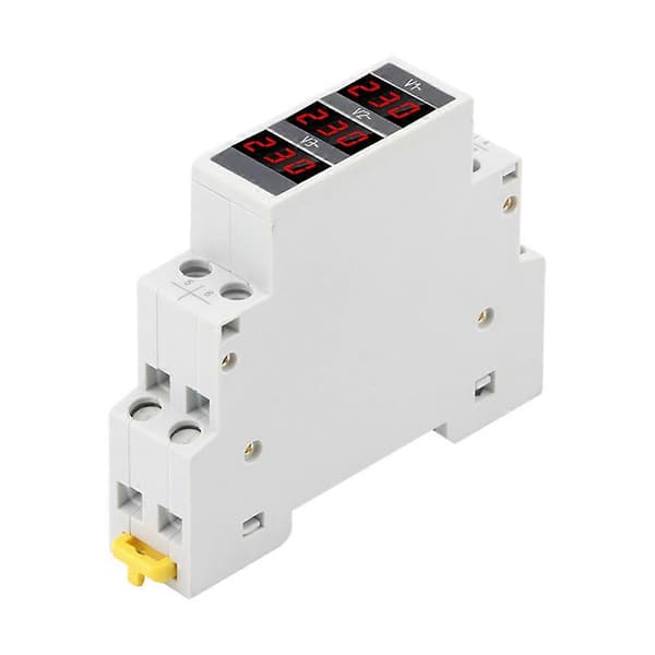 SDM010 3-faset Modulær Volt Voltmeter Måler AC 80-500V DIN Skinnemontert Digitalt Display Voltmeter