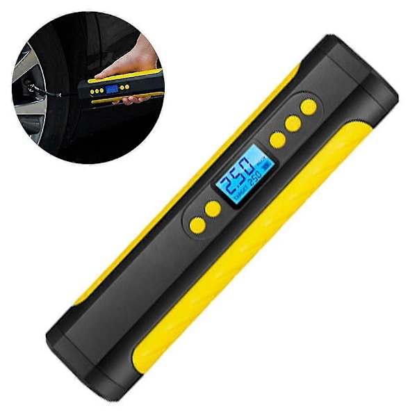 Bærbar Luftkompressor Mini Inflator Elektrisk Pumpe Nød Dekk Inflator Med LCD-Skjerm LED-Lys Mobil Strøm 2000mah Oppladbart Li-ion Batteri