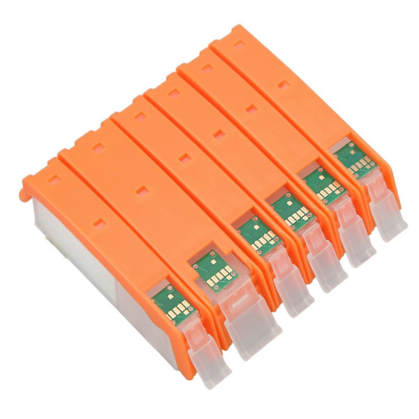6 st 6 färger bläckpatroner permanent chip flytande robust påfyllningsbar bläckpatron stor liten BK C M Y GY 770 771