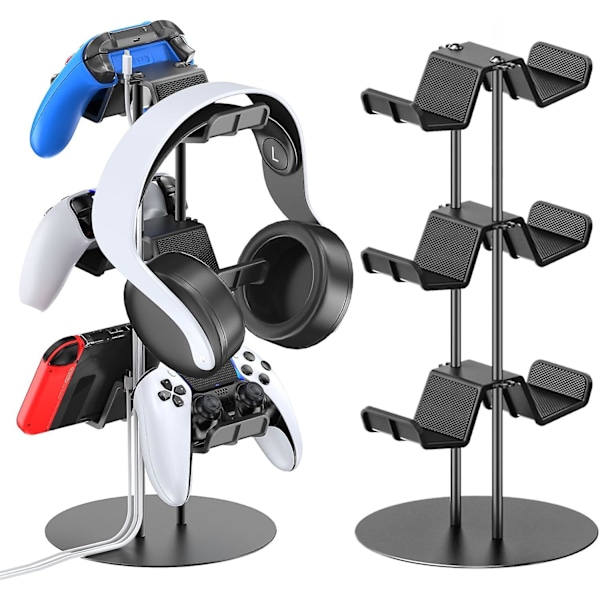 Controller Stativ, 3-trins Controller og Headset Holder til Universelle Headsets og Controllers Xbox PS5 PS4 Switch