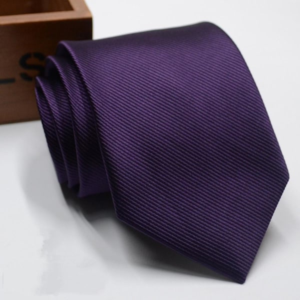 XYC Herre Satin Solid Slipsett Lilla
