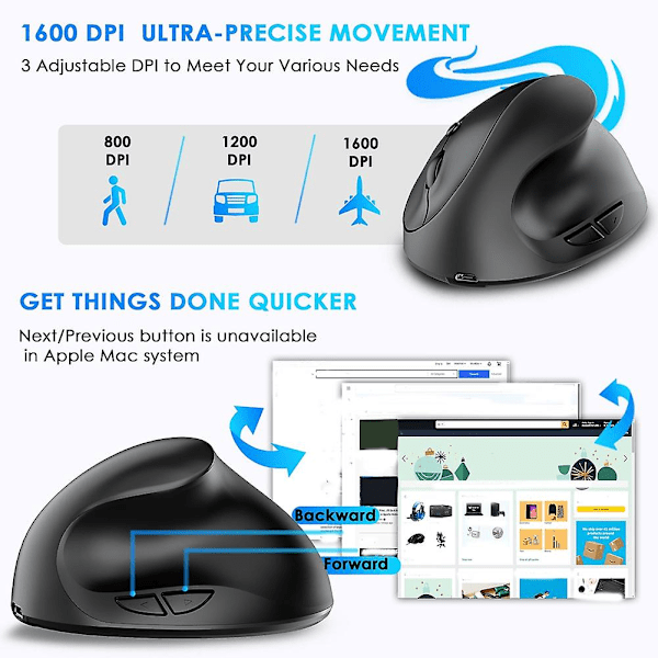 2.4g Langaton Hiiri Ergonomisesti Suunniteltu Tietokoneen Toimisto Hiiri Pystyasennossa Pidetään Hiljainen Hiiri Tietokoneelle