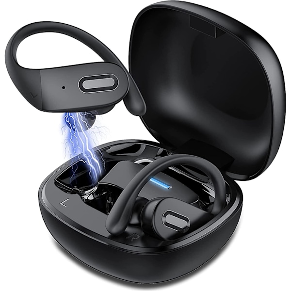 Trådlösa Hörlurar, Bluetooth 5.1 In-Ear Stereo Hörlurar, 30 Timmars Speltid med Laddningsfodral, Inbyggd Dubbel Mikrofon, IPX7 Vattentäta Sport Hörlurar