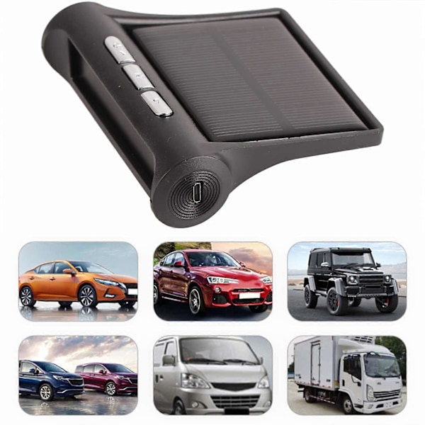 TPMS Solardriven Däcktrycksövervakning Realtidsvisning Alarm Tryck 4 Externa Sensorer för Bil Färgskärm Extern (Vietnamesiskt Röst)