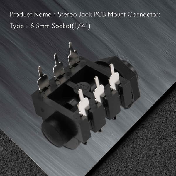 1/4\" 6,5 mm Stereo Audio PCB Panelmontert Hodetelefonkontakt 6-polet