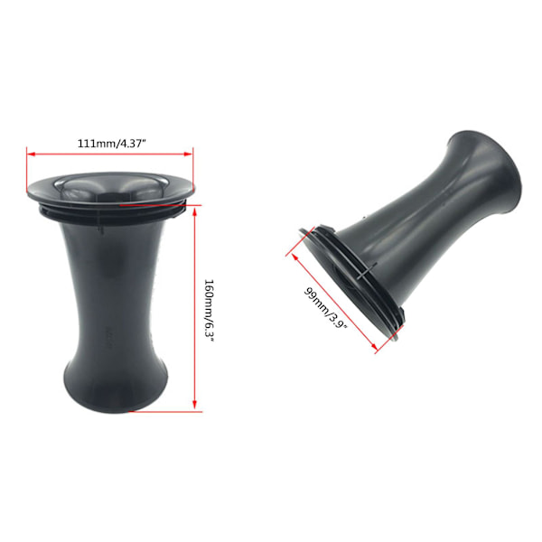 2 stk. Højttalerport Plastik Luftport Rør Ventilationsstik 99x160mm Sort