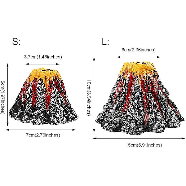 Ny, realistisk fiske-tank landskaps vulkan ornamenter med luftbobler stein, flott landskaps tillegg